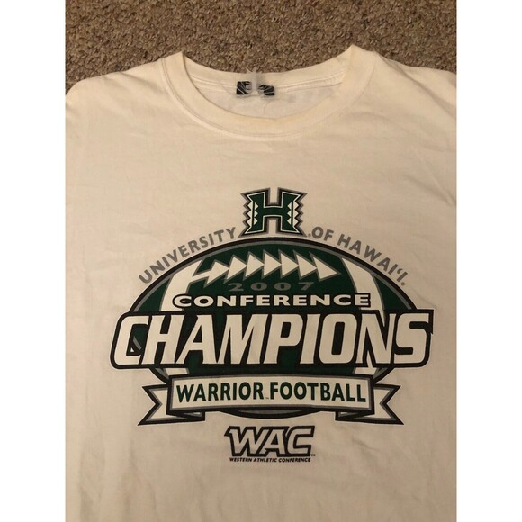 2007 Univ. of Hawaii Football Medium T shirt White XL Perfect Season - Picture 2 of 8
